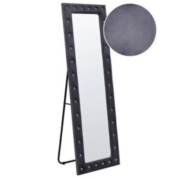 Beliani Standing Mirror Ansouis 150 Cm Velvet Dark Grey
