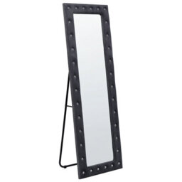 Beliani Standing Mirror Ansouis 150 Cm Velvet Dark Grey - thumbnail 4