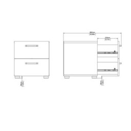 Wyld Haus Havdrup Rovere Gessato Dark Oak Bedside Table 2 Drawers - thumbnail 9