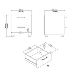 Wyld Haus Havdrup Rovere Gessato Dark Oak Bedside Table 2 Drawers - thumbnail 8