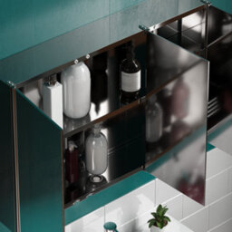 Lassic Bath Vida Tiano Stainless Steel Mirrored Triple Bathroom Cabinet - Fully Assembled - thumbnail 7