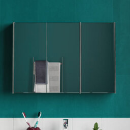 Lassic Bath Vida Tiano Stainless Steel Mirrored Triple Bathroom Cabinet - Fully Assembled - thumbnail 3