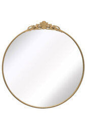 "Mirroroutlet Crown - Gold Metal Framed Circular Round  Wall Mirror 39"" X 39"" (100X100Cm)" - thumbnail 2