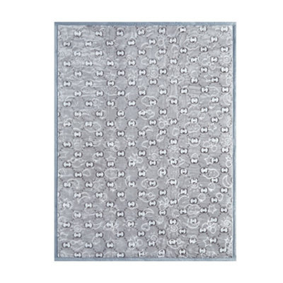 istyle mode Ultra-Soft Coco Grey Blanket Lightweight & Cozy Plush With Embossed Designs, 110Cm X 140Cm