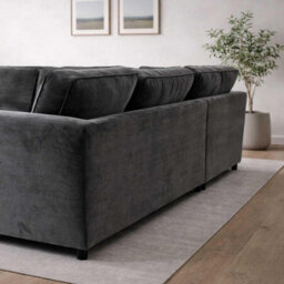 Furnishings For Less UK Ascot 5 Seater Corner Sofa Chenille Fabric Charcoal - thumbnail 5
