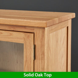 The Furniture Market London Oak Glazed 2 Door 2 Drawer Tall Display Cabinet Unit - thumbnail 8