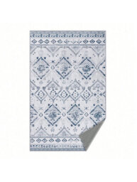 Songmics   Homehome Area Rug, 91 X 153 Cm Rug For Bedroom,home Decor, For Living Room, Machine Washable,boho Style,midnight Blue - thumbnail 2