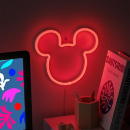 Disney Mickey Mouse Ears Led Neon Wall Light, Officially Licensed Lamp With Power Cord Home Bedroom Decor Gift Paladone - thumbnail 4