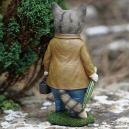Tabby Cat Resin Sculpture Home Garden Kitten Statue Outdoor Animal Ornament - thumbnail 4