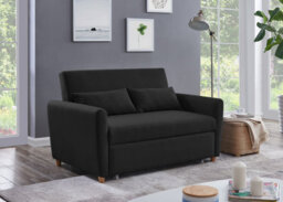 Bravich Dahlia Black 2 Seater Pull Out Sofa Bed Convertible Sleeper Sofa - thumbnail 2