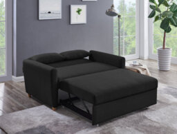 Bravich Dahlia Black 2 Seater Pull Out Sofa Bed Convertible Sleeper Sofa - thumbnail 3