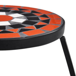 Walplus Mosaic Tables 3 Pcs Terracotta And White Ceramic - thumbnail 6