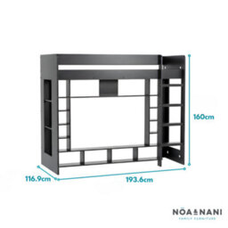 Nöa & Nani Noa & Nani High Sleeper Cabin Bed Gaming Den With Storage In Black Leo - thumbnail 5