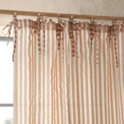 Pineapple Elephant Zanzibar Woven Stripe 140X229Cm Voile Curtain Panel Clay - thumbnail 2