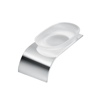 Plum&clay Jenna Wall Mounted Bathroom Soap Holder Chrome & Glass Dish