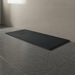 Sundaze 1800 X 800mm Smc Black Rectangle Slate Effect Bathroom Shower Tray - thumbnail 1