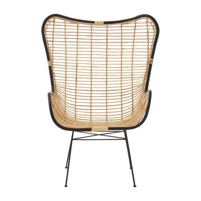 Orsina Natural Rattan Egg Chair, Rustless Metal Rattan Chair, Easy Cleaning Armchair - image 1