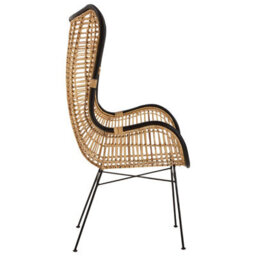 Orsina Natural Rattan Egg Chair, Rustless Metal Rattan Chair, Easy Cleaning Armchair - thumbnail 3