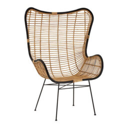 Orsina Natural Rattan Egg Chair, Rustless Metal Rattan Chair, Easy Cleaning Armchair - thumbnail 2
