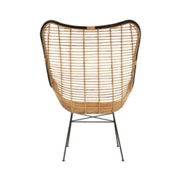 Orsina Natural Rattan Egg Chair, Rustless Metal Rattan Chair, Easy Cleaning Armchair - thumbnail 4