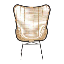 Orsina Natural Rattan Egg Chair, Rustless Metal Rattan Chair, Easy Cleaning Armchair