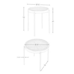Angel Cerda Stylish Round Corner Table In Rattan, Black Wood, And Steel - thumbnail 7