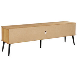 Wyld And Coco Rustic Light Pine Tv Stand, 2 Doors, Industrial-Style Black Legs, W180 X D40 X H56Cm - thumbnail 6
