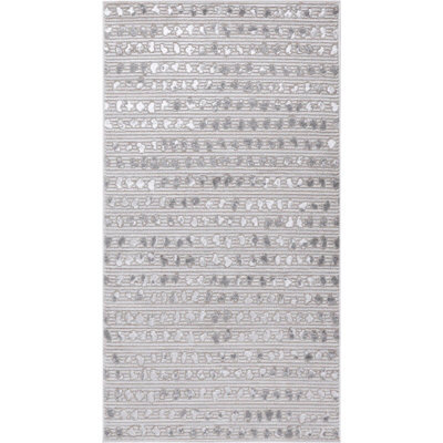 Livabliss Lustro-Modern Grey Off-White Beige Polka Dot Living Dining Bedroom Rug 80 X 150 Cm Easy Care, Non Shedding - image 1