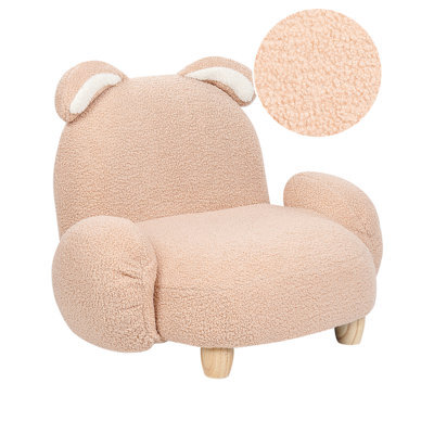 Beliani Kids Armchair Rabbit Kanna Boucle Beige - image 1