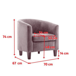 Tub Chair Armchair Club Chair In Brown Suede Faux Leather Fabric - thumbnail 8
