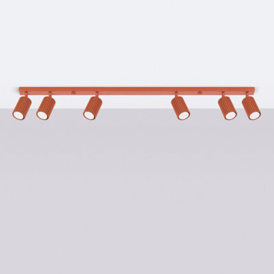Sollux Lighting Karbon Aluminum Red Ochre 6 Lights Minimalist Ceiling Light