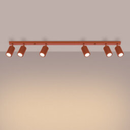 Sollux Lighting Karbon Aluminum Red Ochre 6 Lights Minimalist Ceiling Light - thumbnail 3