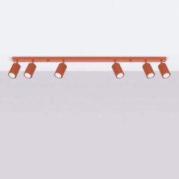 Sollux Lighting Karbon Aluminum Red Ochre 6 Lights Minimalist Ceiling Light - thumbnail 1