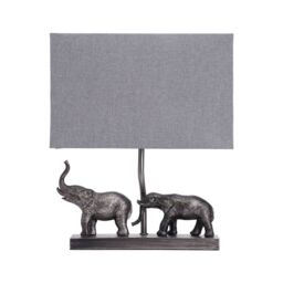 Inlight Pasithee Elephant Rectangular Satin Pewter Effect Table Light - thumbnail 6