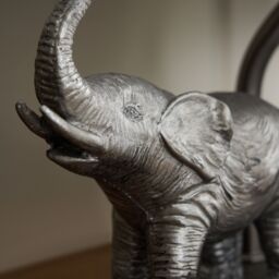 Inlight Pasithee Elephant Rectangular Satin Pewter Effect Table Light - thumbnail 3