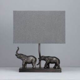 Inlight Pasithee Elephant Rectangular Satin Pewter Effect Table Light - thumbnail 4