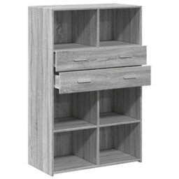 Berkfield Highboard Grey Sonoma 80X42.5X124 Cm Engineered Wood - thumbnail 7