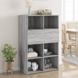 Berkfield Highboard Grey Sonoma 80X42.5X124 Cm Engineered Wood - thumbnail 1