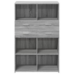 Berkfield Highboard Grey Sonoma 80X42.5X124 Cm Engineered Wood - thumbnail 4