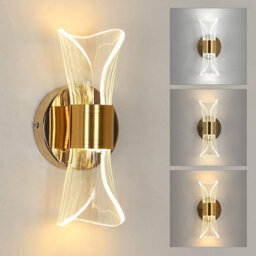 Pheashine Gold Acrylic Led Wall Lamp 12W With 3 Colour Temperatures And Adjustable Brightness 220V