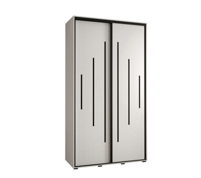 Arte Cannes Xii Sliding Door Wardrobe W130Cm - Bright White Storage For Contemporary Living - image 1