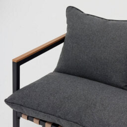 Home Detail Marbella Black Garden Balcony Set With Grey Cushions - thumbnail 5