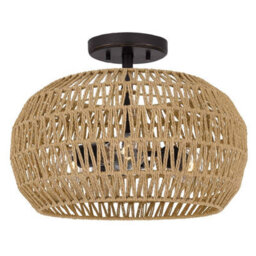 Luminosa Lighting Elstead Quoizel Casablanca Semi Flush Ceiling Light Classic Palladian Bronze 3X E27 - thumbnail 1
