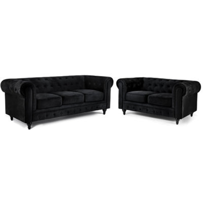 Bravich Chesterfield Velvet Button-Tufted 2 & 3 Seater Sofa Set - image 1