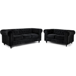 Bravich Chesterfield Velvet Button-Tufted 2 & 3 Seater Sofa Set - thumbnail 1