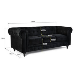 Bravich Chesterfield Velvet Button-Tufted 2 & 3 Seater Sofa Set - thumbnail 8