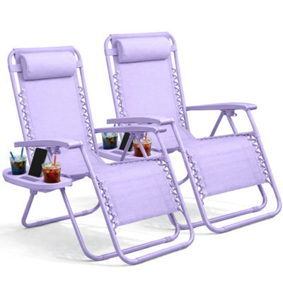 Keplin Standard Model Of Gravity Chair 110X65X90Cm, 2Pk Adjustable Reclining Zero Gravity Lounger For Garden & Patio, Lilac - image 1