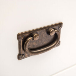 Cabinet Bits Tropea 2 Drawer Petite Bedside Table Brass Drop Handle - thumbnail 5