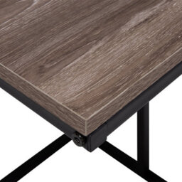 Wyld And Coco U-Shape Side Table Taupe Wood Laminate With Black Metal Frame 40 X 40 X 61 Cm - thumbnail 9