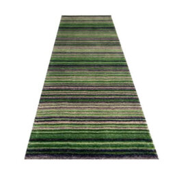 Handmade Easy To Clean Modern Striped Green Wool Rug For Living Room & Bedroom-80Cm X 150Cm - thumbnail 6